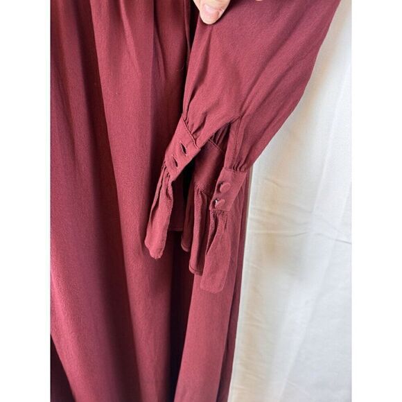 Anthropologie Atelier and Other Stories Maroon Midi Dress Sz 6 EUC  Los Angeles - Picture 7 of 11